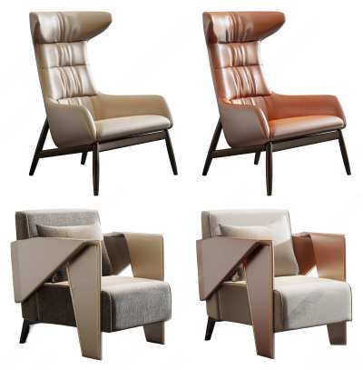 现代休闲椅3D模型下载